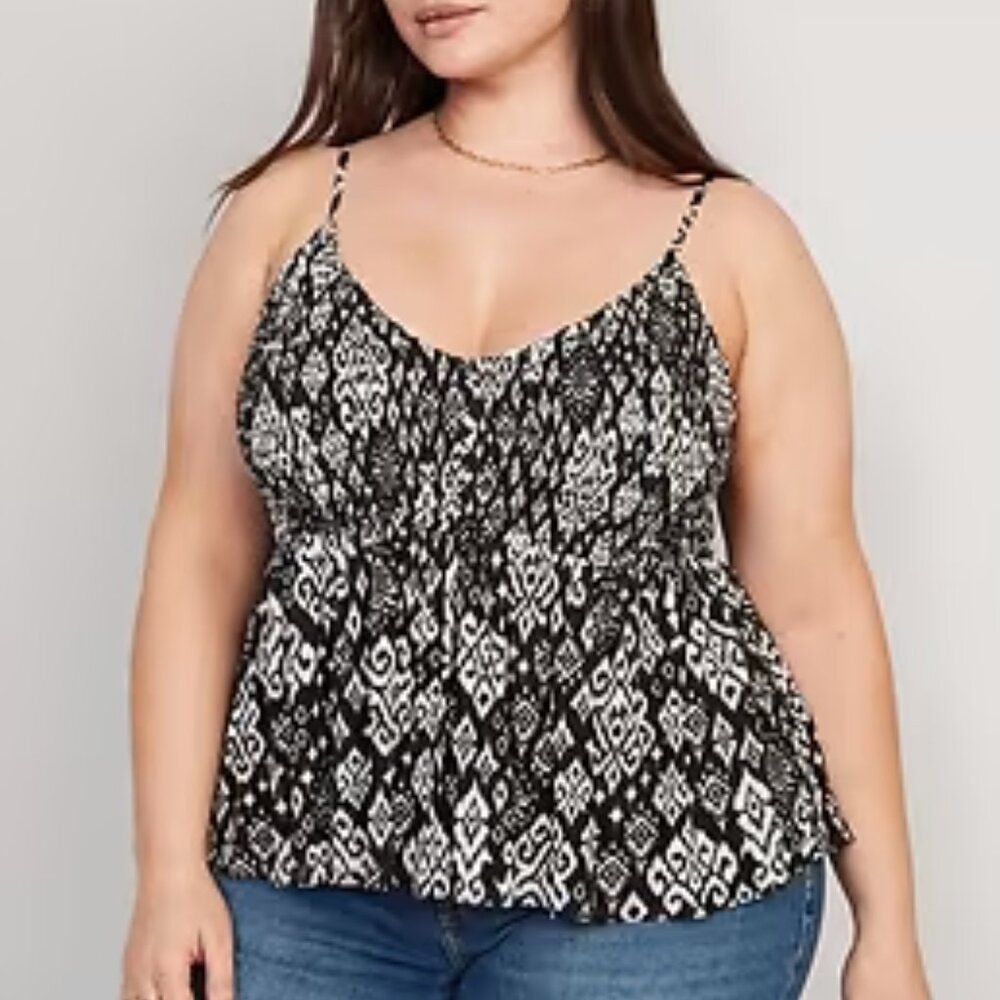 🌸 Old Navy V-Neck Mesh Babydoll Cami Swing Top | Size 2X 🌸